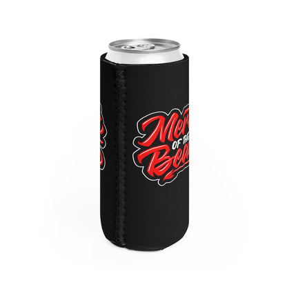 Merch of the Beast logo slim can cooler